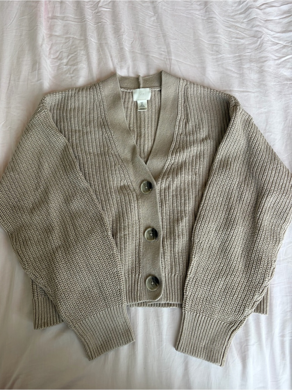 h&m oatmeal chunky cardigan (m)